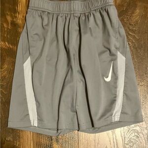 Nike Kids Gray and White Nike Dri-Fit Shorts